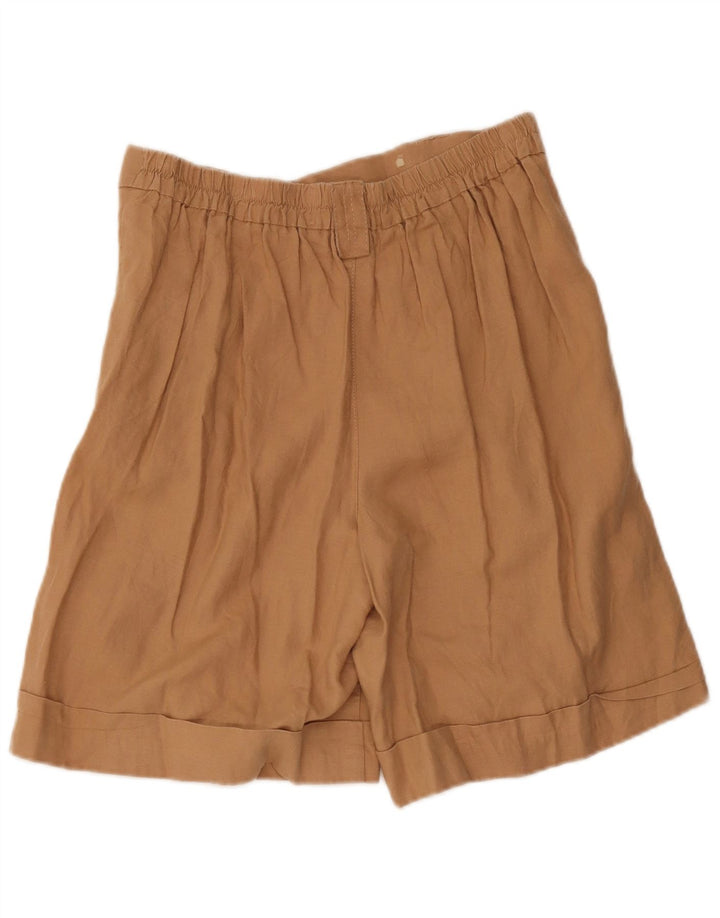 Benetton Womens Pegged Casual Shorts Medium W32 Beige Linen
