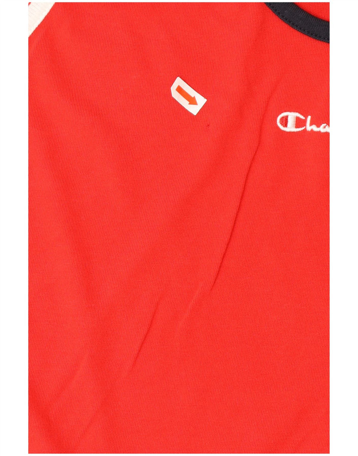 CHAMPION Mens Graphic Vest Top XL Red Colourblock Cotton
