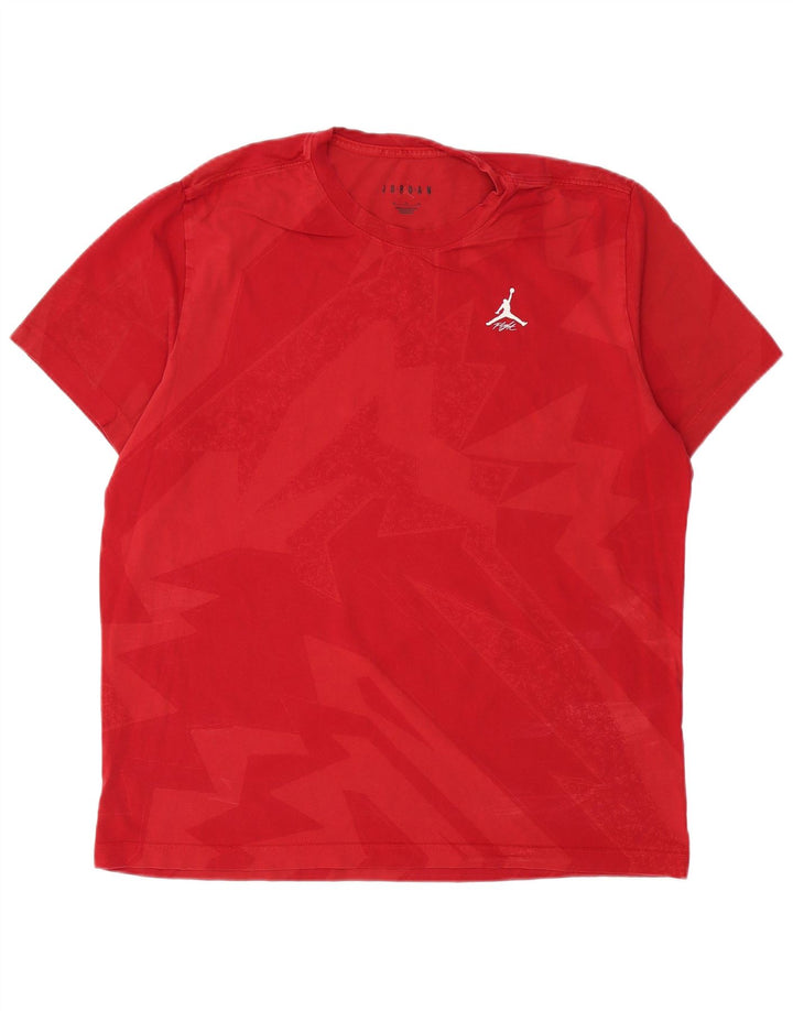 Jordan Mens T-Shirt Top XL Red Geometric Cotton