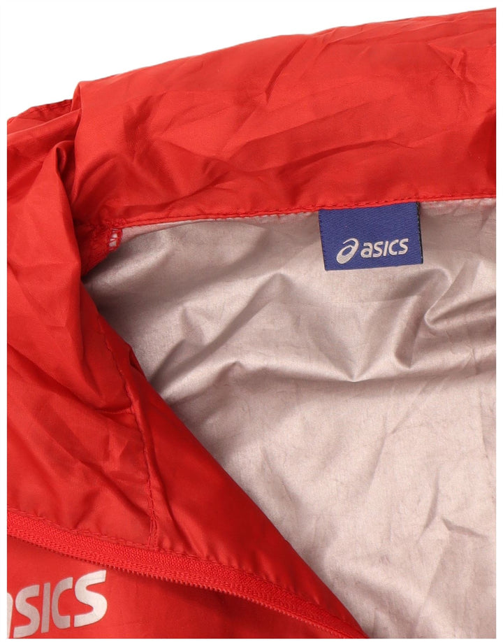 ASICS Mens Rain Jacket UK 36 Small Red Polyester