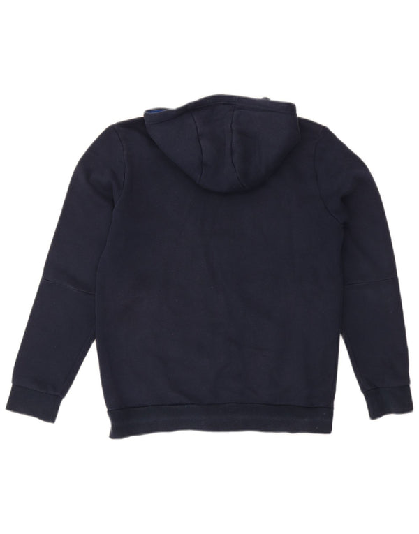 Adidas Boys Regular Fit Zip Hoodie Sweater 13-14 Years Navy Blue Cotton