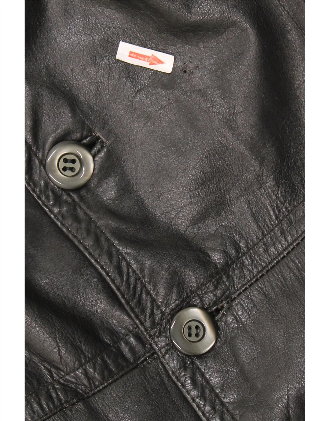 Vintage Mens Leather Coat UK 40 Large Black Leather