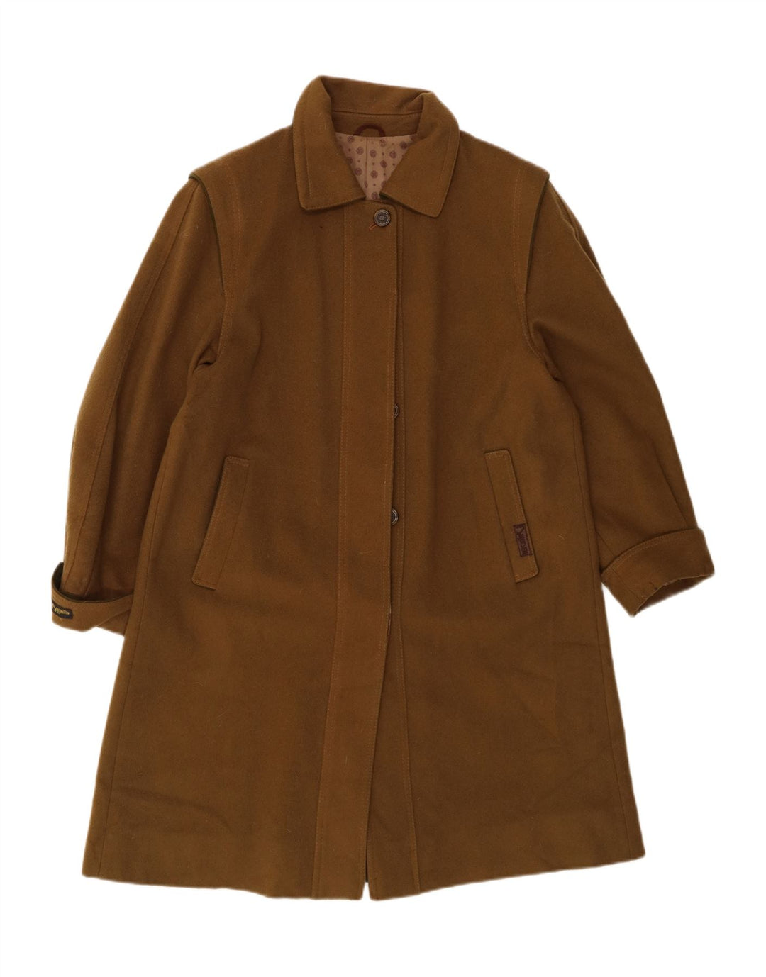 REHBOCHLODEN Womens Overcoat EU 42 Large Khaki Virgin Wool Vintage Rehbochloden and Second-Hand Rehbochloden from Messina Hembry 