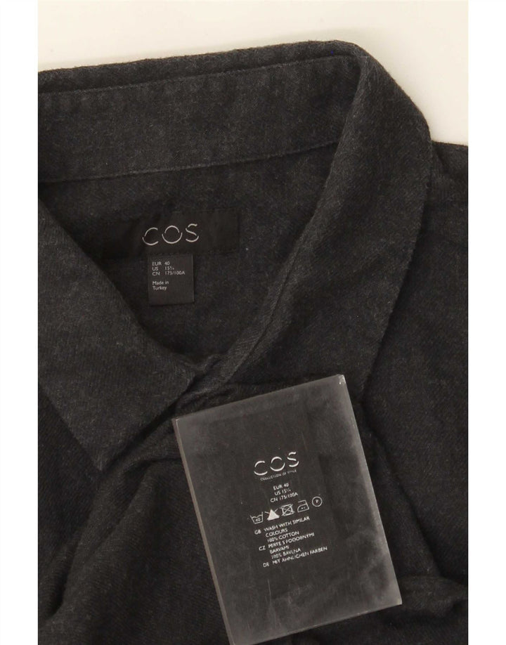 Cos Mens Shirt EU 40 Medium Grey Cotton