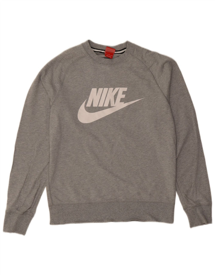 Nike Mens Graphic Sweatshirt Jumper Small Grey Flecked