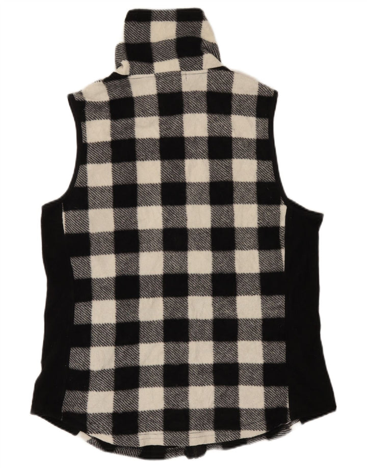 Chaps Womens Fleece Gilet UK 16 Large Black Gingham Polyester