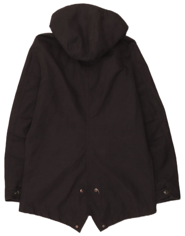 Scotch & Soda Mens Hooded Parka Jacket UK 40 Large Black Polyester