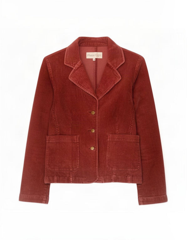Phase Eight Womens 3 Button Corduroy Blazer Jacket UK 12 Medium Burgundy