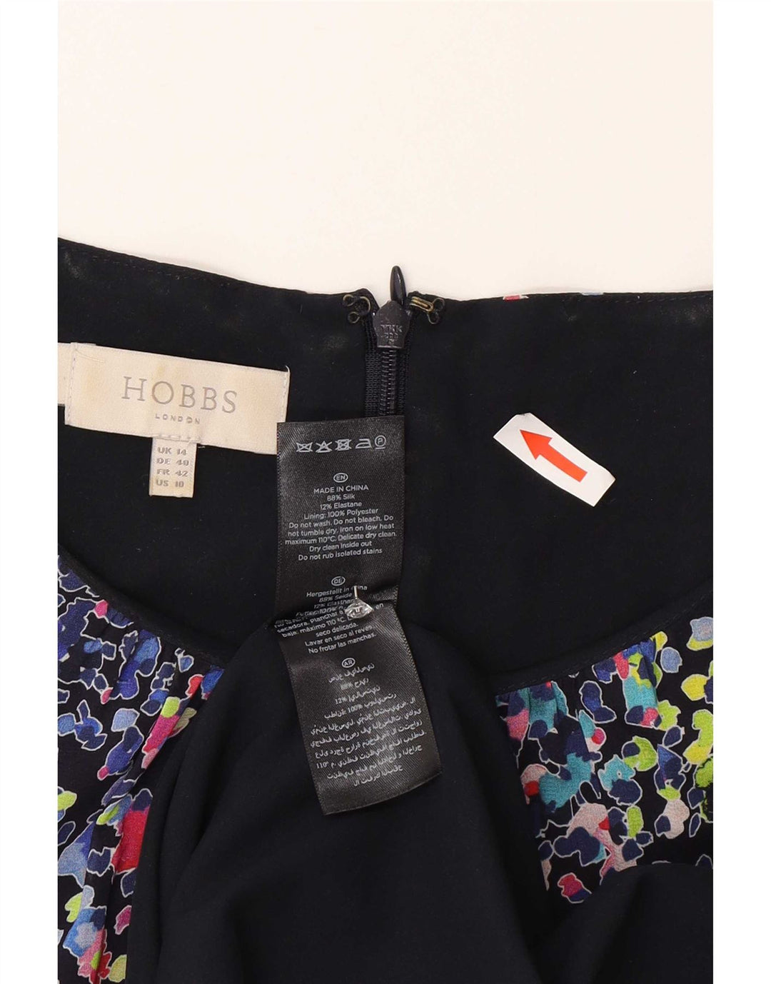 Hobbs Womens Regular Sheath Dress UK 14 Medium Multicoloured Flecked Silk