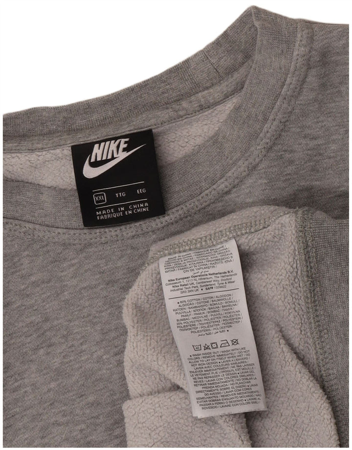 Nike Mens Sweatshirt Jumper 2XL Grey Cotton