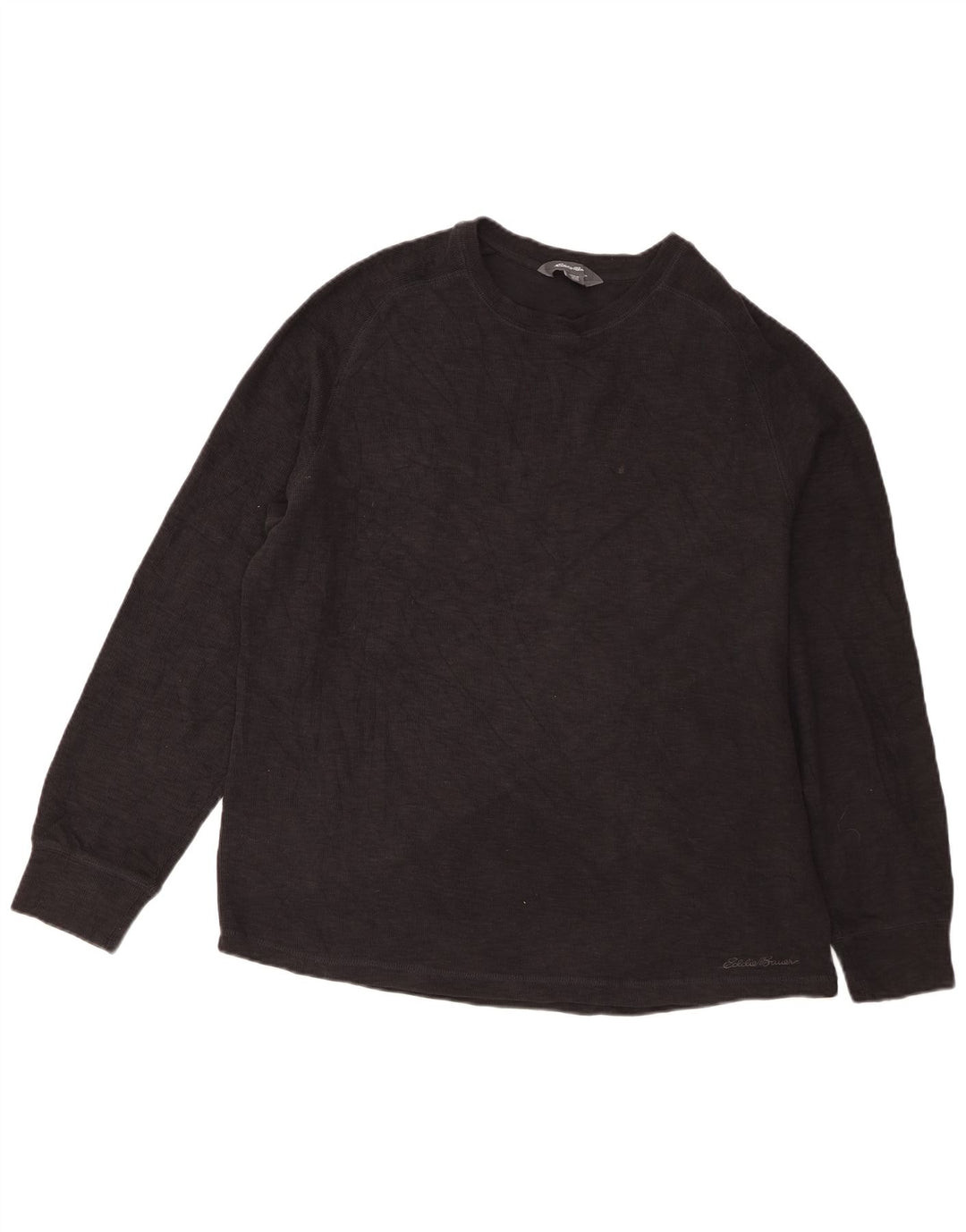 Eddie Bauer Mens Top Long Sleeve XL Black Cotton