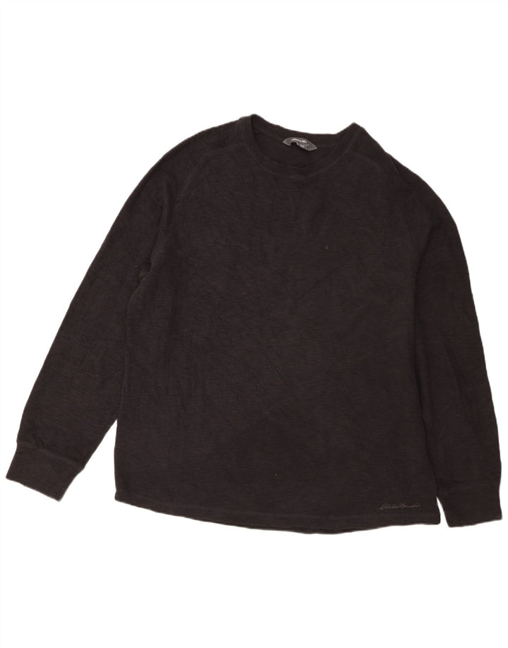 Eddie Bauer Mens Top Long Sleeve XL Black Cotton