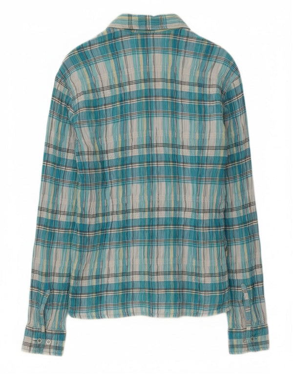 Marlboro Classics Womens Shirt UK 18 XL Blue Plaid Cotton