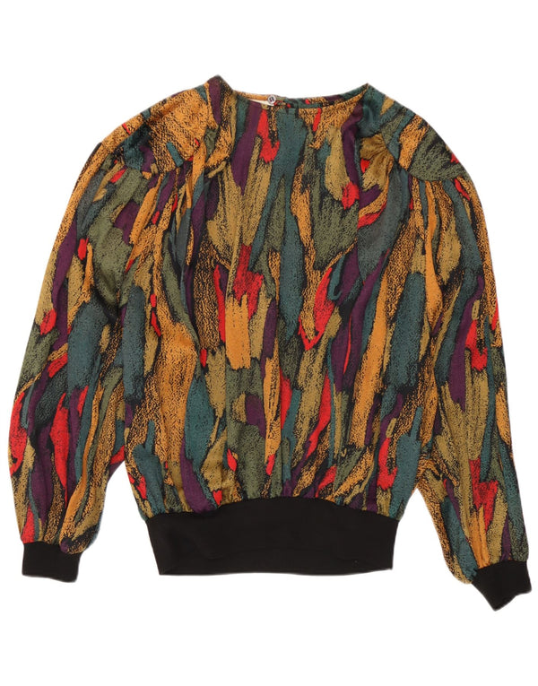 Vintage Womens Abstract Pattern Blouse Top UK 14 Large Multicoloured