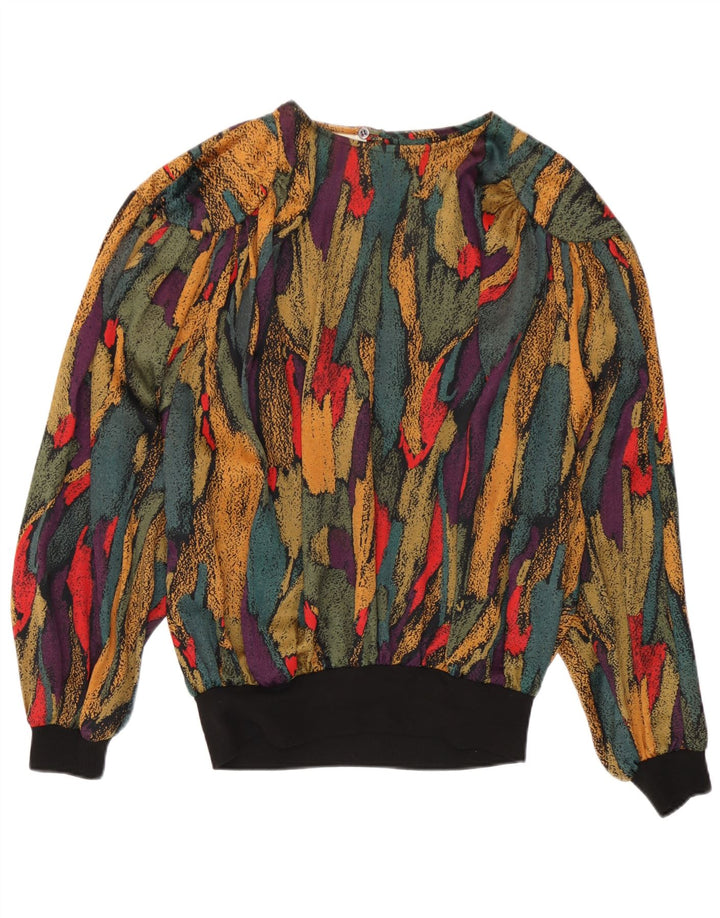 Vintage Womens Abstract Pattern Blouse Top UK 14 Large Multicoloured