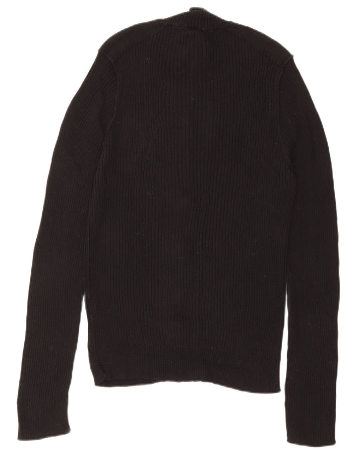 CALVIN KLEIN Mens Cardigan Sweater Large Black Cotton