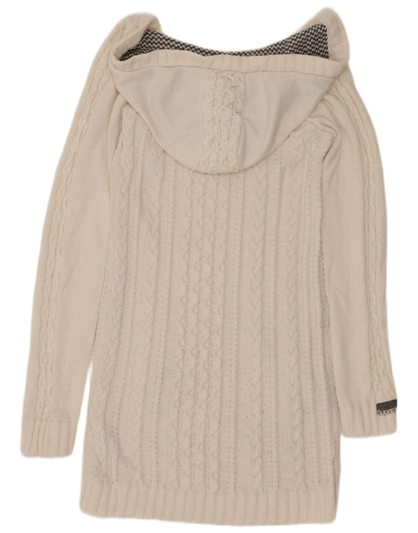 Superdry Womens Hooded Long Sleeve Jumper Dress UK 18 XL White Acrylic