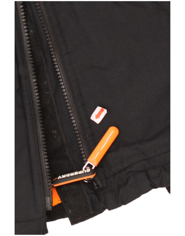 SUPERDRY Mens Windbreaker Jacket UK 40 Large Black Nylon