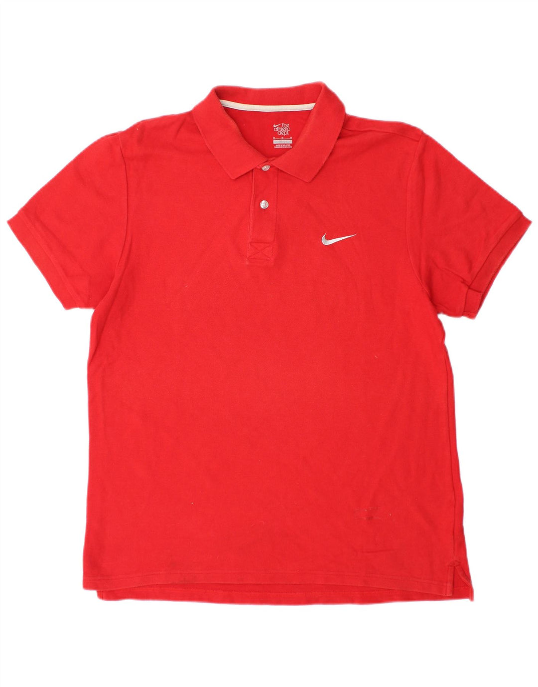 NIKE Mens Polo Shirt Medium Red Cotton
