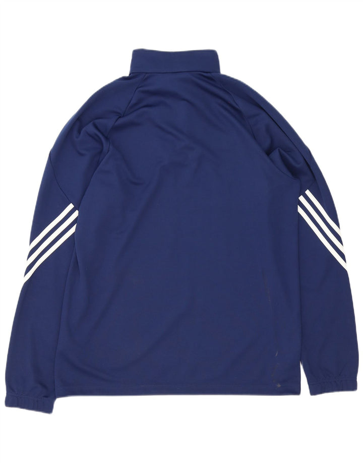 Adidas Mens Climalite Zip Neck Pullover Tracksuit Top Large Navy Blue