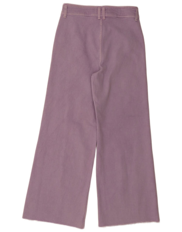 Zara Womens High Rise Wide Leg Jeans EU 38 Small W28 L27 Purple Cotton
