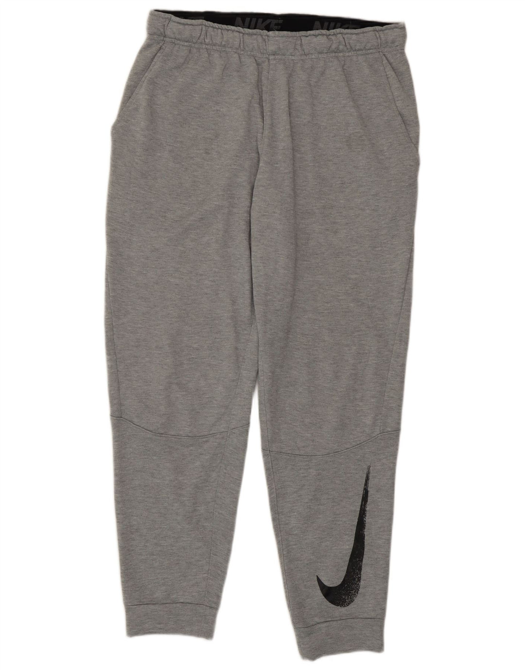 Nike Mens Dri Fit Graphic Tracksuit Trousers Joggers Large Grey Polyester