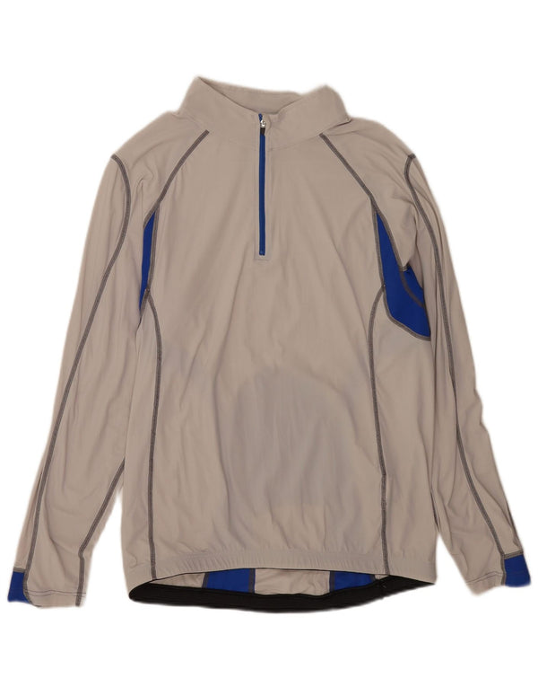Slam Mens Zip Neck Pullover Tracksuit Top XL Grey Colourblock Polyamide
