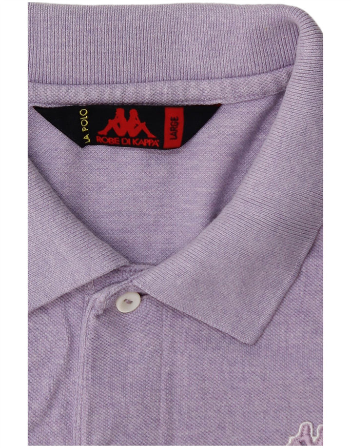 KAPPA Mens Polo Shirt Large Purple Flecked