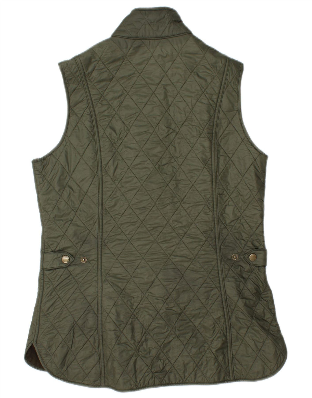 BARBOUR Womens Quilted Gilet UK 12 Medium Khaki Polyamide