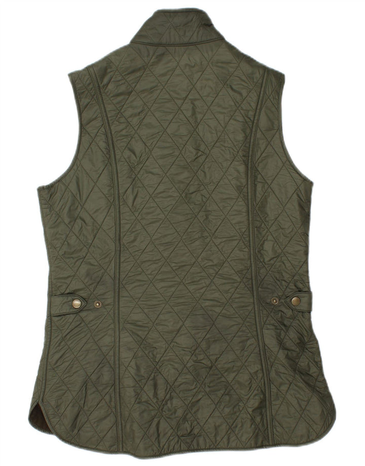 BARBOUR Womens Quilted Gilet UK 12 Medium Khaki Polyamide