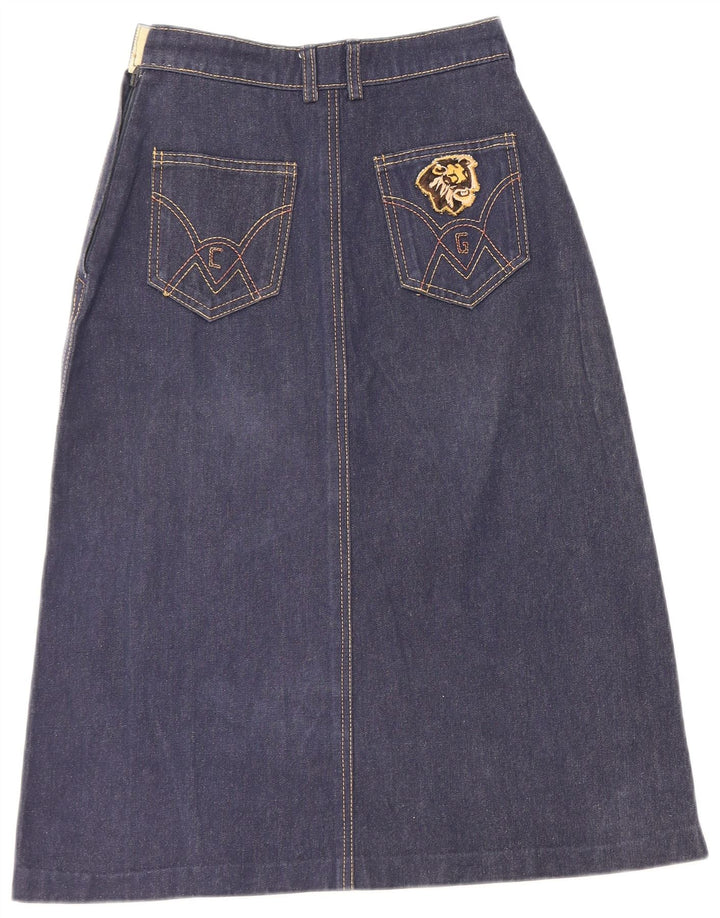 VINTAGE Womens Graphic Denim Skirt W22 2XS Blue