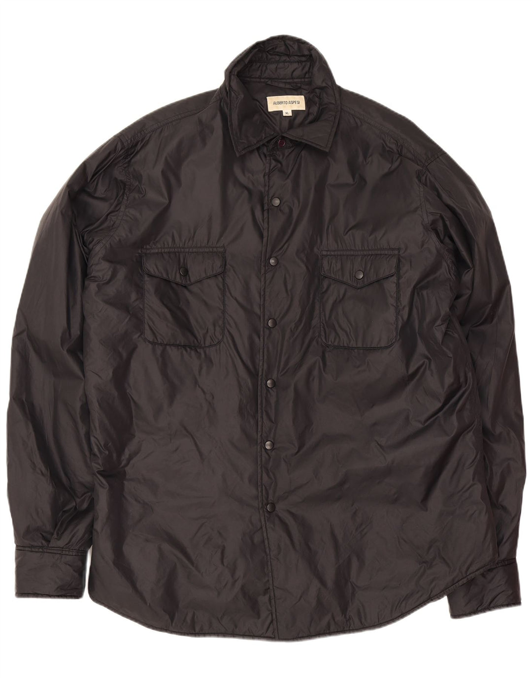 Alberto Aspesi Mens Bomber Jacket UK 42 XL Black Polyamide
