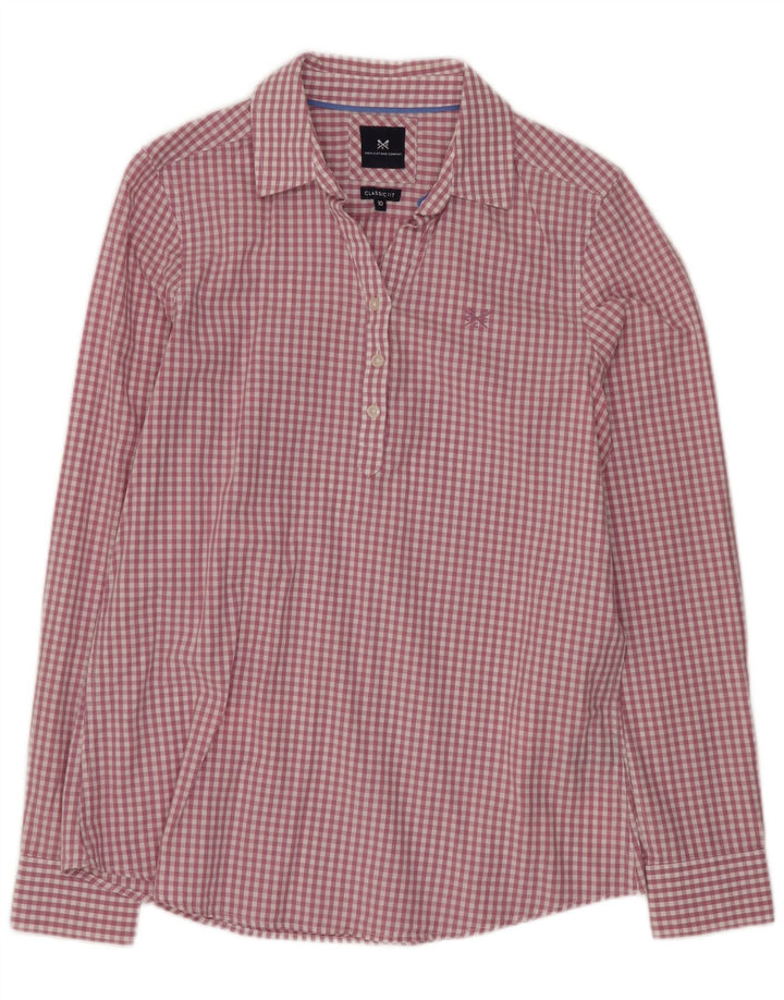 Crew Clothing Womens Classic Fit Pullover Shirt UK 10 Small Purple Gingham