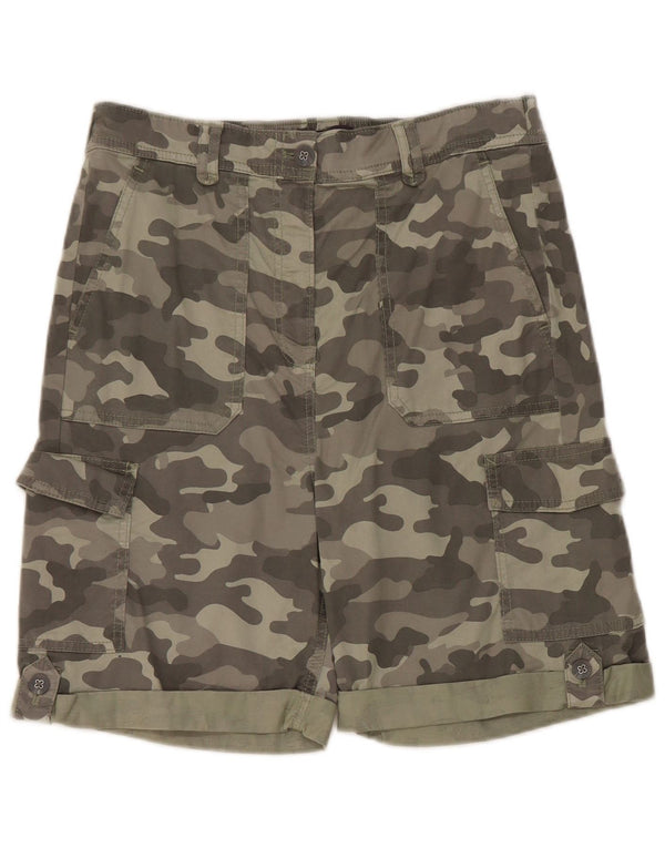 Marks & Spencer Womens High Waist Cargo Shorts UK 12 Medium W30 Khaki