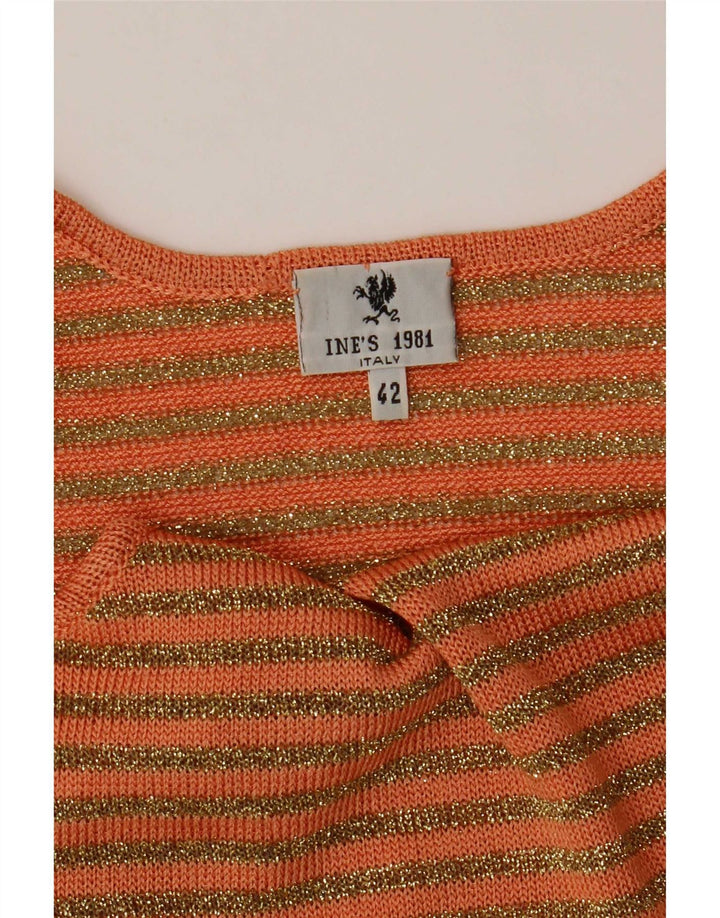 Vintage Womens Knit Cami Top IT 42 Medium Orange Striped