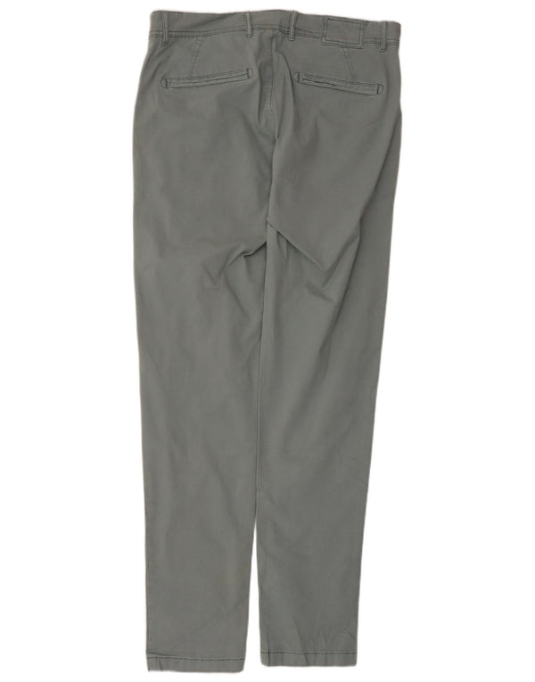 Zara Mens Straight Chino Trousers EU 42 Large W32 L31 Blue Cotton