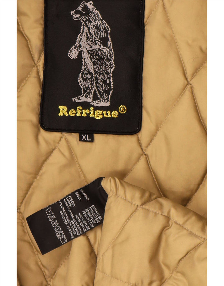 Refrigue Mens Padded Jacket UK 42 XL Beige Nylon