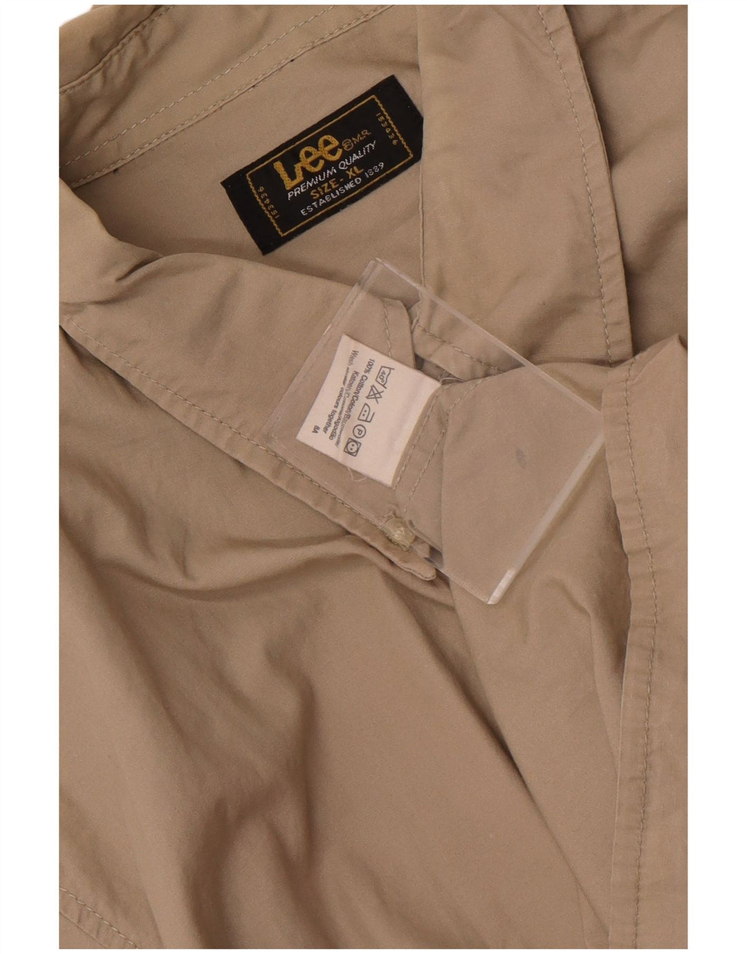 Lee Mens Shirt XL Beige Cotton