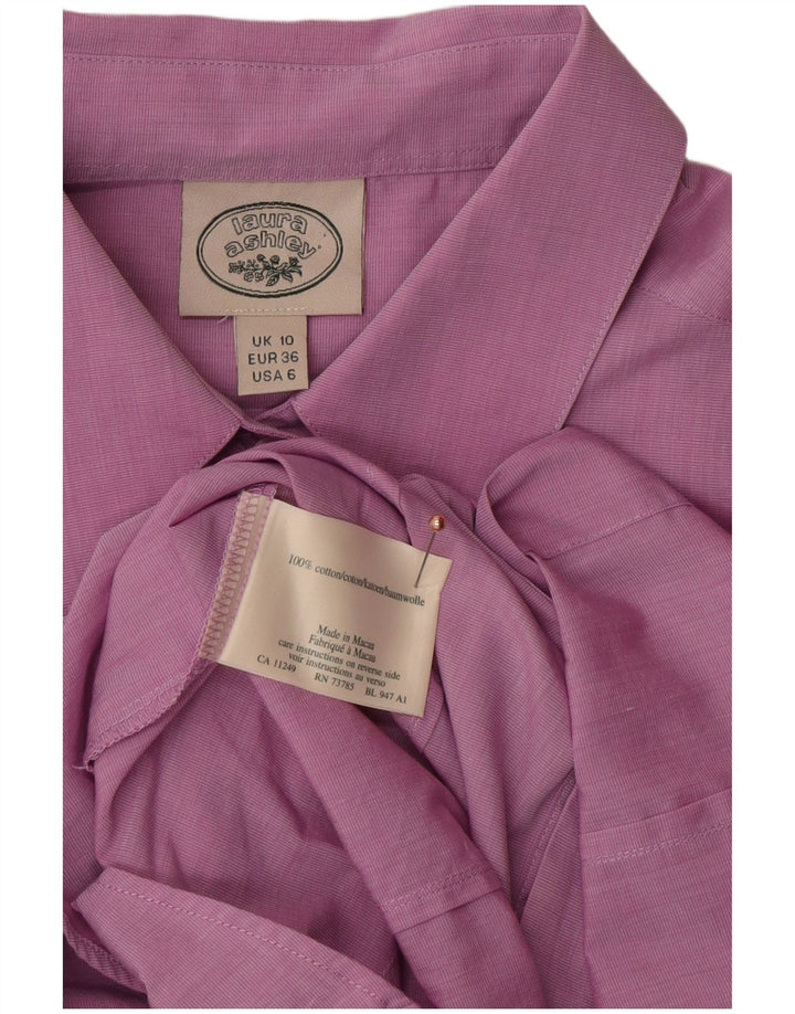 LAURA ASHLEY Womens Shirt UK 10 Small Purple Cotton