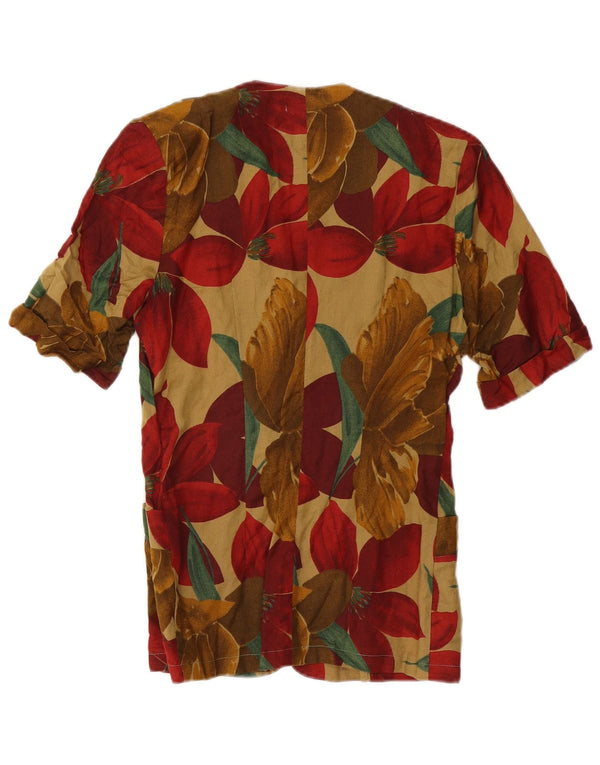 Vintage Womens Short Sleeve Blazer Jacket UK 12 Medium Multicoloured Tropic