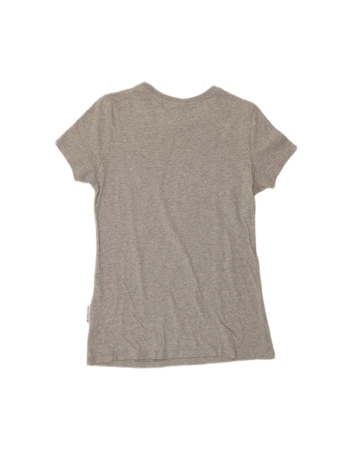 THINK PINK Womens Graphic T-Shirt Top UK 12 Medium Grey