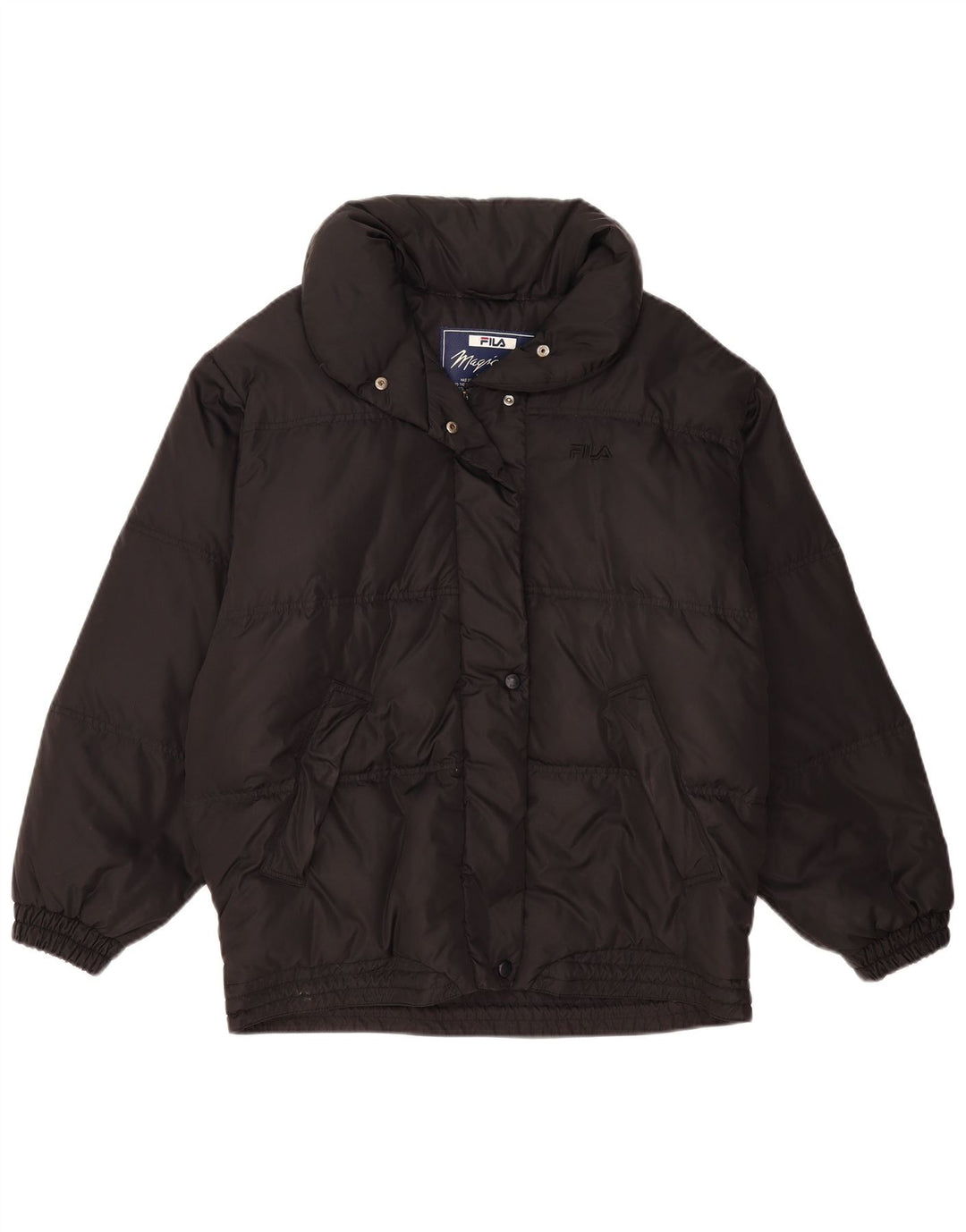 Fila Womens Magic Line Oversized Padded Jacket IT 44 Medium Black Polyamide