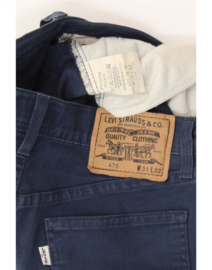 LEVI'S Womens Straight Jeans W31 L27 Navy Blue Cotton