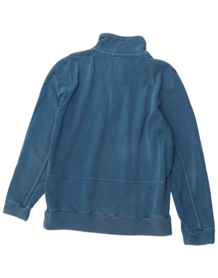 FAT FACE Mens Zip Neck Sweatshirt Jumper Medium Blue Cotton