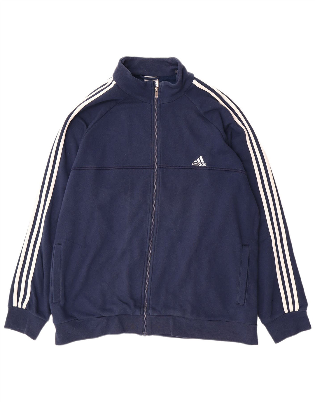 ADIDAS Mens Climalite Tracksuit Top Jacket UK 52/54 2XL Navy Blue Cotton