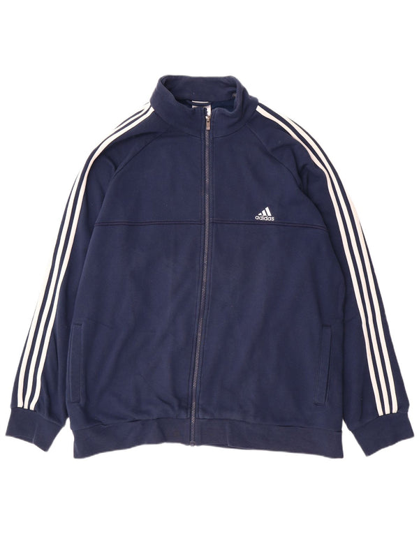 ADIDAS Mens Climalite Tracksuit Top Jacket UK 52/54 2XL Navy Blue Cotton