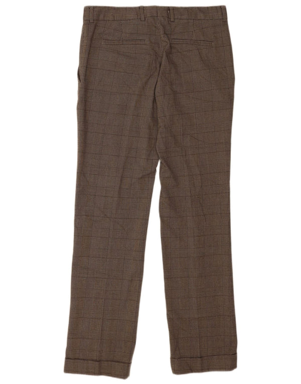 Zara Mens Straight Suit Trousers EU 44 Large W34 L34 Grey Check Polyester