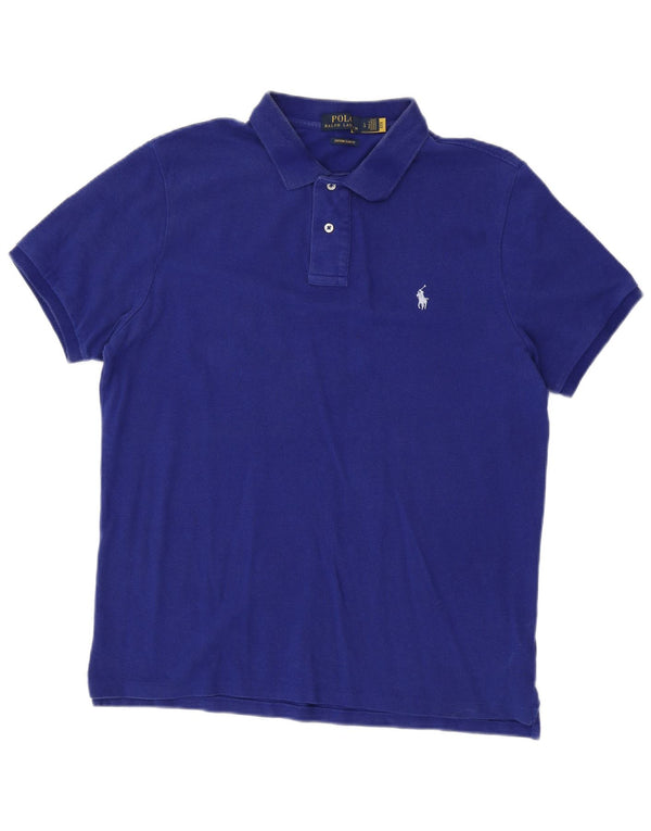 Polo Ralph Lauren Mens Custom Slim Fit Polo Shirt Large Blue Cotton