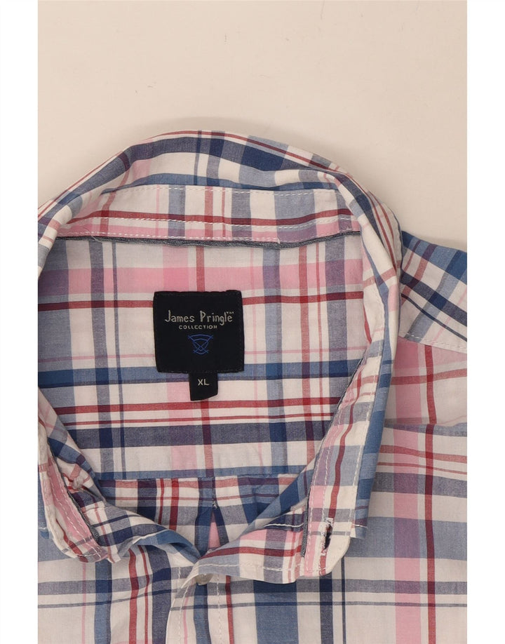 JAMES PRINGLE Mens Short Sleeve Shirt XL Multicoloured Check