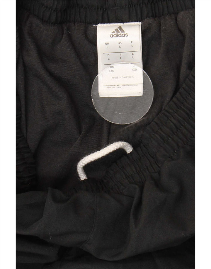 Adidas Mens Tracksuit Trousers Joggers Large Black Polyester